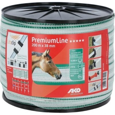 AKO Ohradníková páska PremiumLine bílá zelená 40mm 200m – Hledejceny.cz