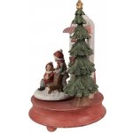 Clayre & Eef Červená vánoční hrací skříňka Santa s dětmi a stromkem - 14*11*23 cm – Hledejceny.cz