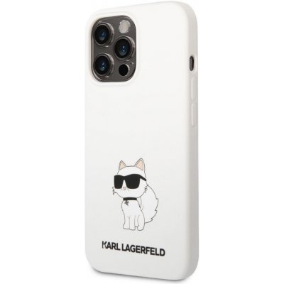 Pouzdro Karl Lagerfeld Liquid Silicone Choupette NFT Zadní iPhone 13 Pro Max White