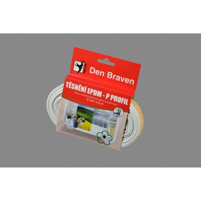 Den Braven - Těsnicí profil z EPDM pryže, P profil, 9 mm x 5,5 mm x 6 m, bílý – Hledejceny.cz