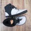 Dětské kotníkové boty Pegres zimní barefoot kožené boty BF40 šedé
