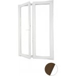 Aluplast dvoukřídlé balkonové dveře Dvojsklo Ořech/bílá Levé 140 x 200 cm – Hledejceny.cz