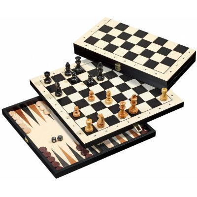 Philos 2514 Schach-Backgammon-Dame-Set, Feld 44 mm, Königshöhe 75 mm – Hledejceny.cz