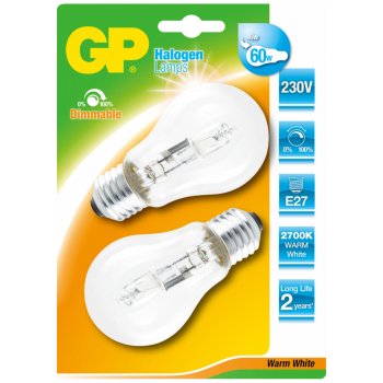 Gpbattery 1x2 GP Lighting Classic Halogen 42W 230V E-27 A55 warm 630lm