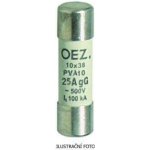 OEZ OEZ:40760 Pojistková vložka PVA10 1A aM Un 500 V a.c., velikost 10x38, aM - charakteristika motorová pouze proti zkratu, Cd/