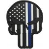 Nášivka WARAGOD Nášivka 3D US Patriot Punisher blue line 7.5x5cm