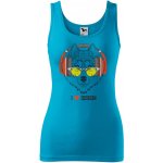 Dobrý Triko dámské tílko s potiskem I love music Tyrkysová – Zboží Dáma