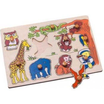 HJ Toys Vkládací puzzle Zvířátka u stromu