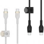Belkin CAB011bt1MBW2PK BOOST CHARGE Pro-Flex silikonový nabíjecí a datový USB-C / USB-C pro iPhone / iPad / MacBook / AirPods, 1m, bílý, černý, 2ks – Hledejceny.cz