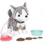 MULTISTORE HC750207-GY Interaktivní pejsek Husky na vodítku s melodiemi – Zboží Dáma