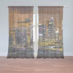 Sablio Záclony Letadlo nad mrakodrapy: 2ks 150x250cm – Hledejceny.cz