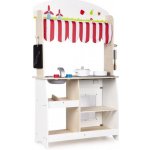 Eco Toys Dřevěná kuchyňka s příslušenstvím 101 x 60 x 27 cm bílá – Zboží Mobilmania