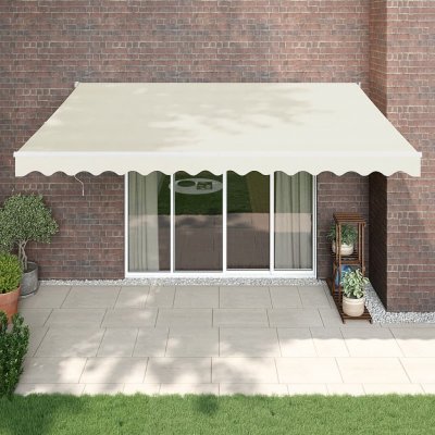vidaXL Automatická zatahovací markýza krémová 4,5 x 3 m – HobbyKompas.cz