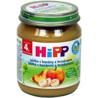 HiPP BIO jablkový s banány a broskvemi 125 g – Zboží Mobilmania