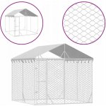 vidaXL Venkovní psí kotec se střechou stříbrný 300 x 300 x 250 cm – HobbyKompas.cz
