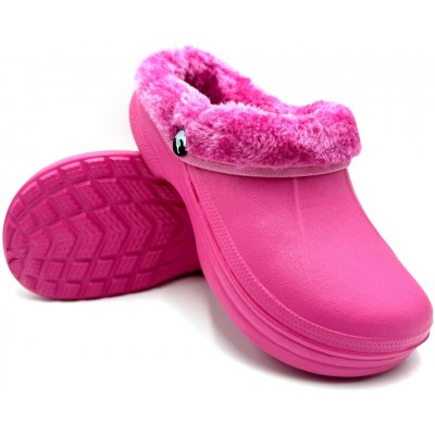 Dámské clogsy plné s kožíškem TexBase růžová – Zboží Dáma