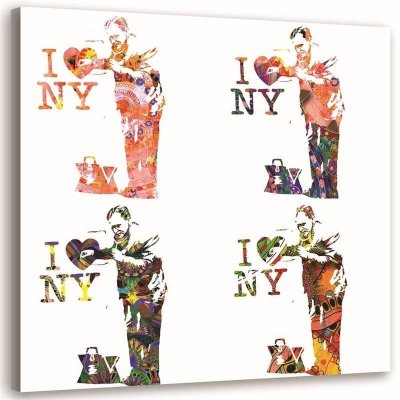 Gario Obraz na plátně Banksy nástěnná malba I love New York, koláž Rozměry: 30 x 30 cm – Zboží Mobilmania