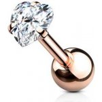 Šperky4U Cartilage piercing do ucha srdíčko CP1075-RDC – Zboží Dáma