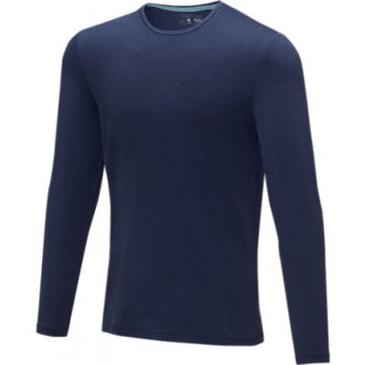 Pánské triko Ponoka s dlouhým rukávem organická bavlna námořnická modř