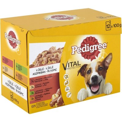 Pedigree Adult Multipack kuře a jehně & drůbež a hovězí v želé 12 x 100 g – Hledejceny.cz