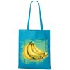 Nákupní taška a košík Plátěná tašká Banana style Světlá tyrkysová