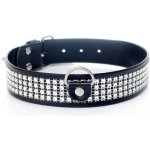 Třpytivý obojek Fetish Boss Series Collar Silver Crystals 2 cm vysoký – Zboží Mobilmania