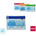 Spisové desky DELI na zip síťované - A5 / barevný mix, 418833 – Zboží Živě