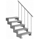 DOLLE GARDENTOP - Ocelový nášlap Jednostranné zábradlí, 80 cm, Výška podlaha - podlaha: 90 - 110 | 5 nášlapy – Zboží Mobilmania