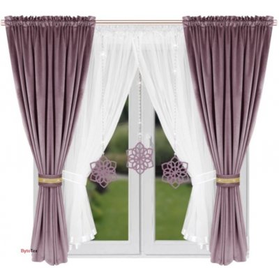 Fliying Sada záclon se sametovým závěsem L 589 růžová 400x155 cm – Hledejceny.cz