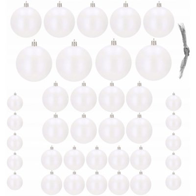 SPRINGOS Vánoční baňky stříbrné 5 velikostí sada 37ks – Sleviste.cz