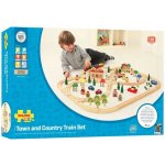 Hop Bigjigs Rail Dřevěná vláčkodráha město a vesnice 101 dílů – Zboží Dáma