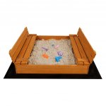 Baby Mix dřevěné pískoviště s poklopem a lavičkami 120x120 cm – Zboží Dáma