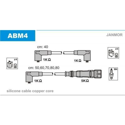JANMOR Sada kabelů pro zapalování JNM ABM4 – Hledejceny.cz