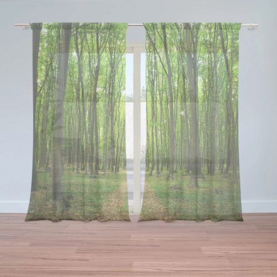 Sablio Záclony Cesta v lese: 2ks 150x250cm – Hledejceny.cz