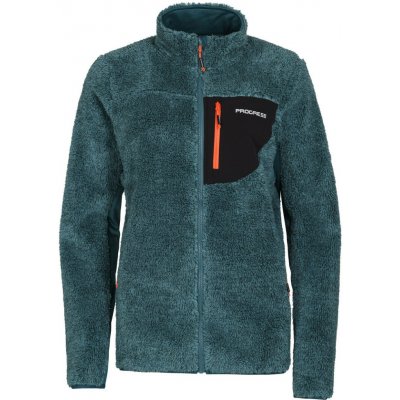 Progress Bjorn petrol chlupatá sportovní mikina se stojáčkem – Zboží Dáma