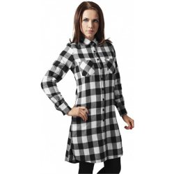 Urban Classics Ladies Checked Flanell Shirt dress blk wht