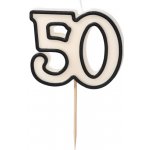 PartyDeco Svíčka narozeninová 50 černo-bílá 5,5 cm – Zbozi.Blesk.cz