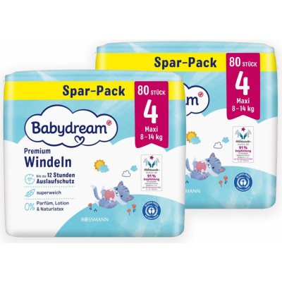 Babydream Premium Maxi 8 - 14 kg, 4 2x80 160 ks – Zboží Dáma