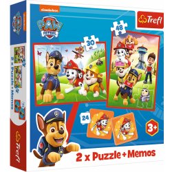 Trefl Sada 3v1 Tlapková patrola v akci 2x puzzle + pexeso