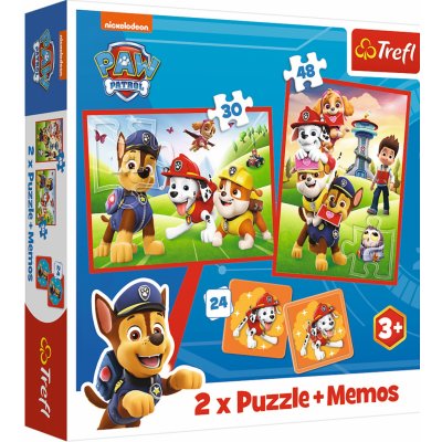 Trefl Sada 3v1 Tlapková patrola v akci 2x puzzle + pexeso – Zbozi.Blesk.cz