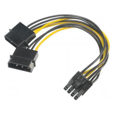 AKASA 4-pin Molex na 6+2-pin PCIe adaptér – Zboží Mobilmania
