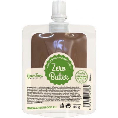 GreenFood Nutrition ZERO BUTTER Arašídový s tmavou čokoládou 50 g – Zboží Dáma
