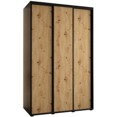 DobreSny Davos s posuvnými dveřmi 150 cm dub artisan / černá / černé pojezdy – Hledejceny.cz