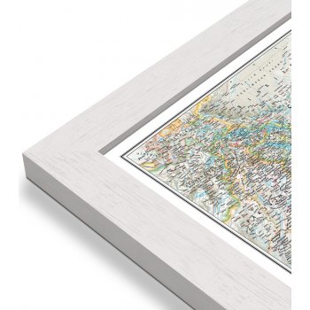 National Geographic Indie - nástěnná mapa Classic 60 x 76 cm Varianta: mapa v dřevěném rámu, Provedení: Pegi bílý