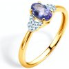 Prsteny Savicki zásnubní prsten žluté zlato tanzanit diamanty SAVR59732 Y TAN