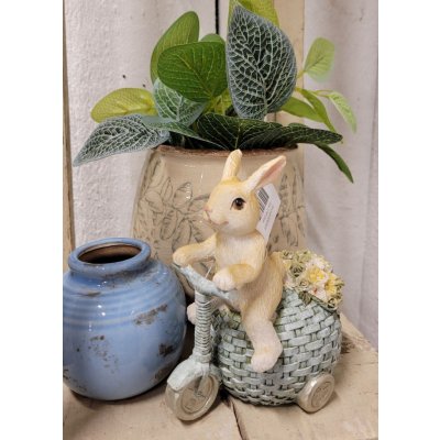 Dekorace soška králík na vajíčku tříkolce 11*8*13 cm – Hledejceny.cz