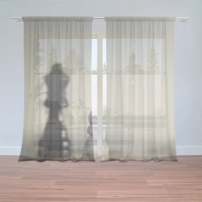 Sablio Záclony Šachy: 2ks 150x250cm – Hledejceny.cz