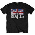 The Beatles tričko Drop T Logo & Vintage Flag Black – Zbozi.Blesk.cz