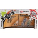 Skateboard prstový šroubovací 2ks plast 10cm s rampou s doplňky 2 barvy v krabičce 35x9x18cm