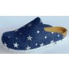 Dámské bačkory a domácí obuv Bio Life Rita dámské nazouváky plstěné modrá hvězdy